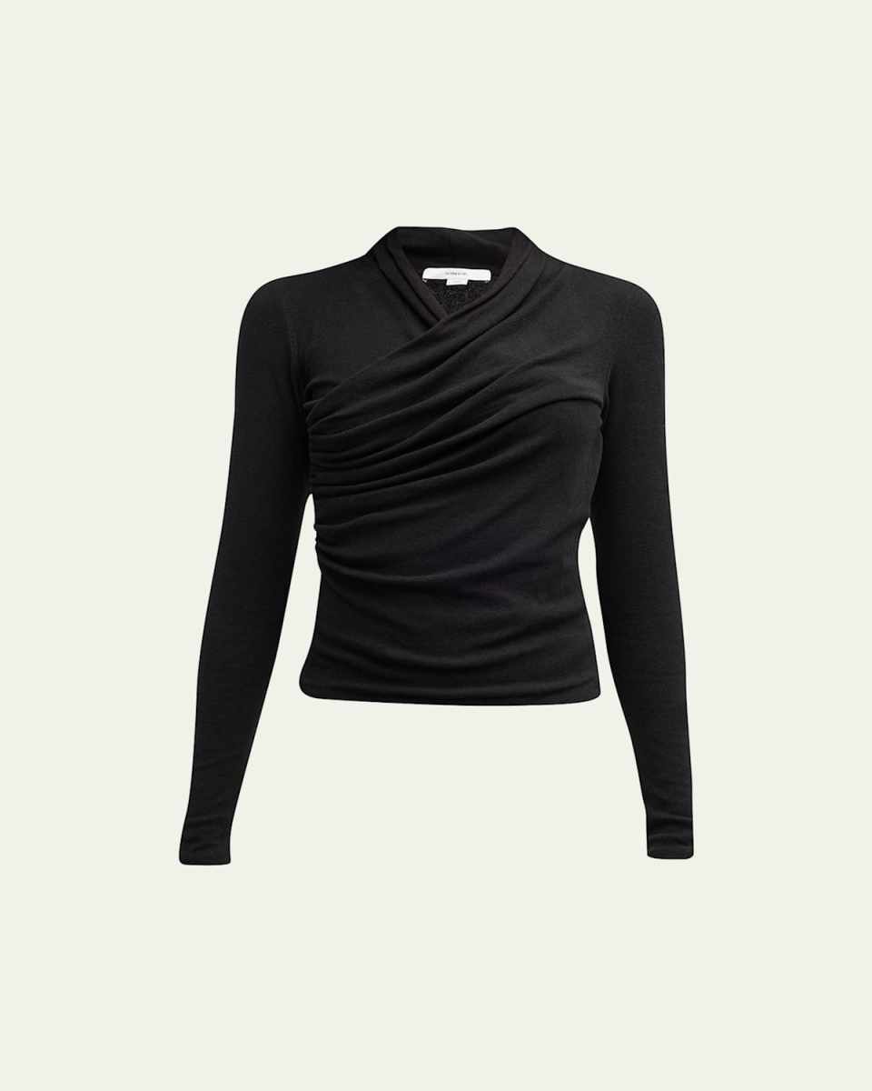 Long-Sleeve Fixed Wrap Top